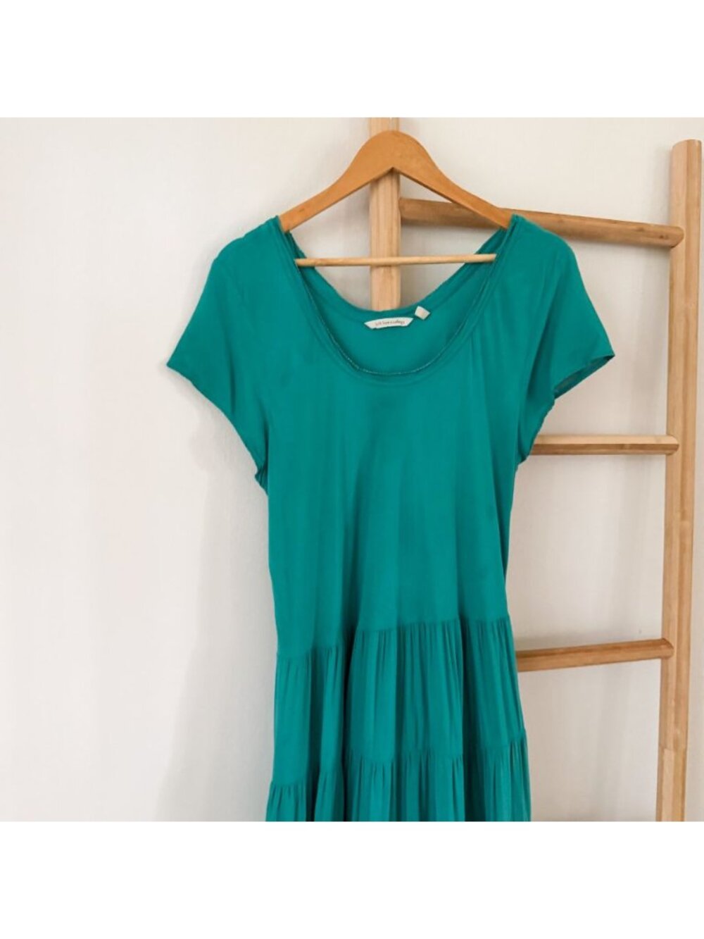 Soft Surroundings Kara Dress Teal Blue Tiered Midi Dress Women’s Size XL Boho - Picture 4 of 12